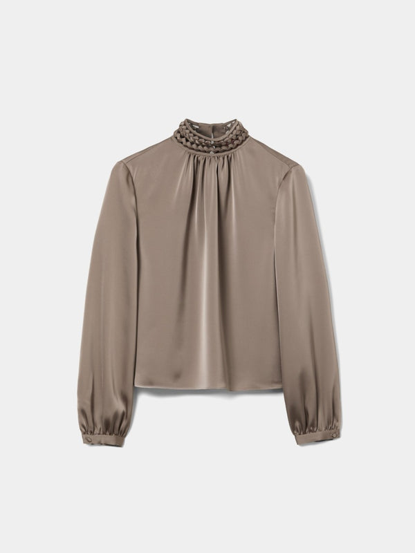 Blusa com Gola Entrançada — Lion of Porches | Mulher Bege