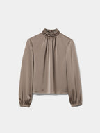Blusa com Gola Entraçada — Lion of Porches | Bege