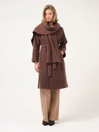 Casaco midi robe Cristina Barros na cor Castanho