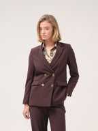 Blazer liso Cristina Barros na cor Castanho