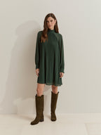 Vestido curto plissado — Lion of Porches | Verde