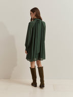 Vestido curto plissado — Lion of Porches | Verde