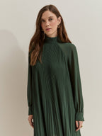 Vestido curto plissado — Lion of Porches | Verde