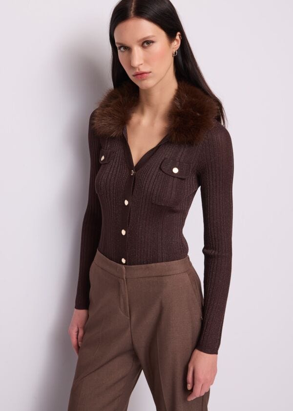 Cardigan com Pelo Sintético — Gaudi