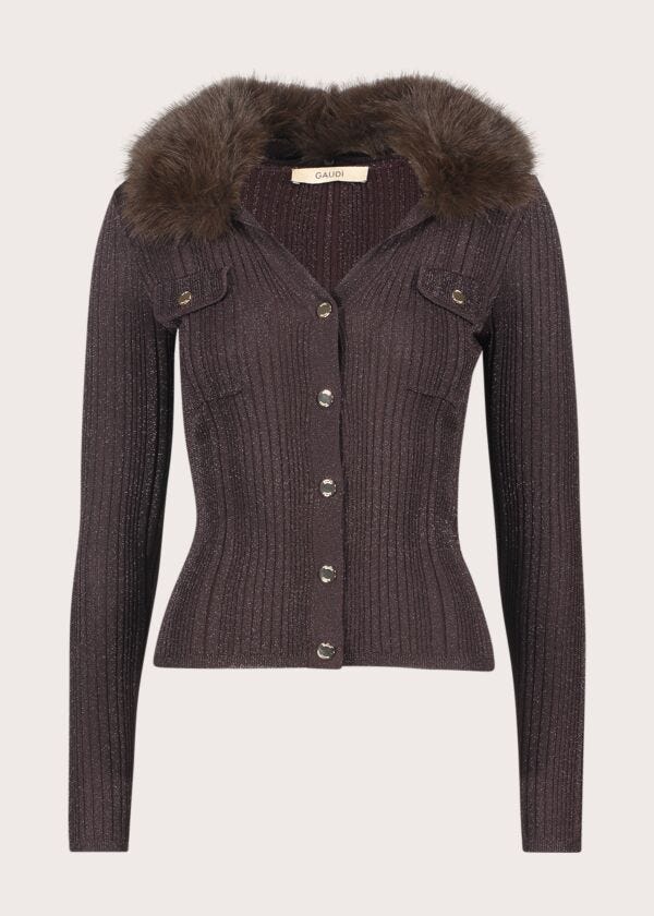 Cardigan com Pelo Sintético — Gaudi | Vista