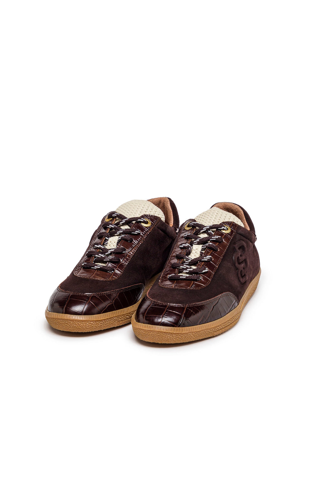 Sapatilhas em Pele Castanha — Bamburi