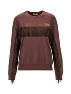 Sweatshirt castanha com franjas — Bamburi