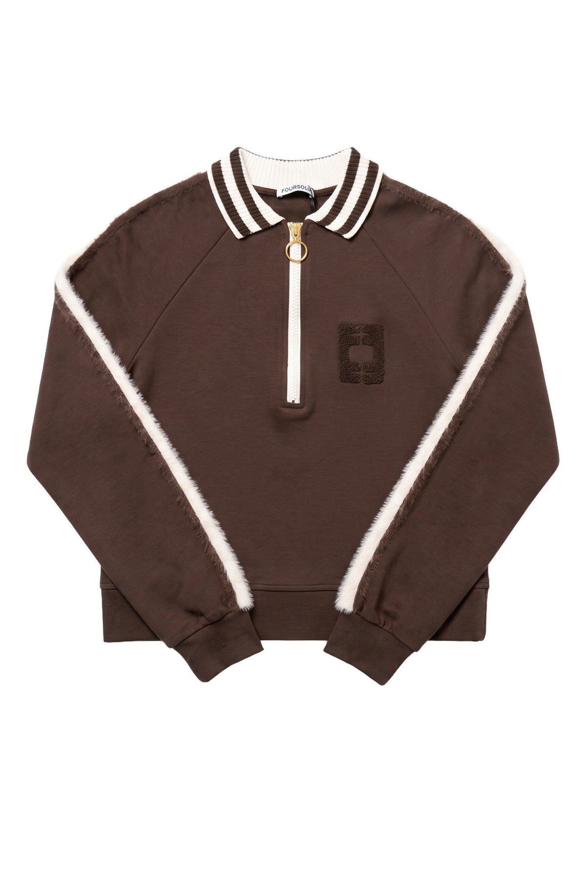 Sweat Polo com Tira Recta Foursoul | Castanho
