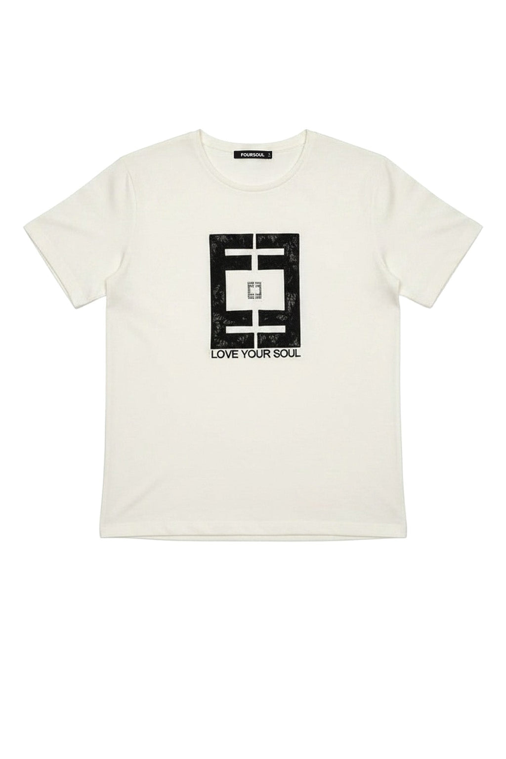 T-Shirt com Painel — Foursoul | Cru frente