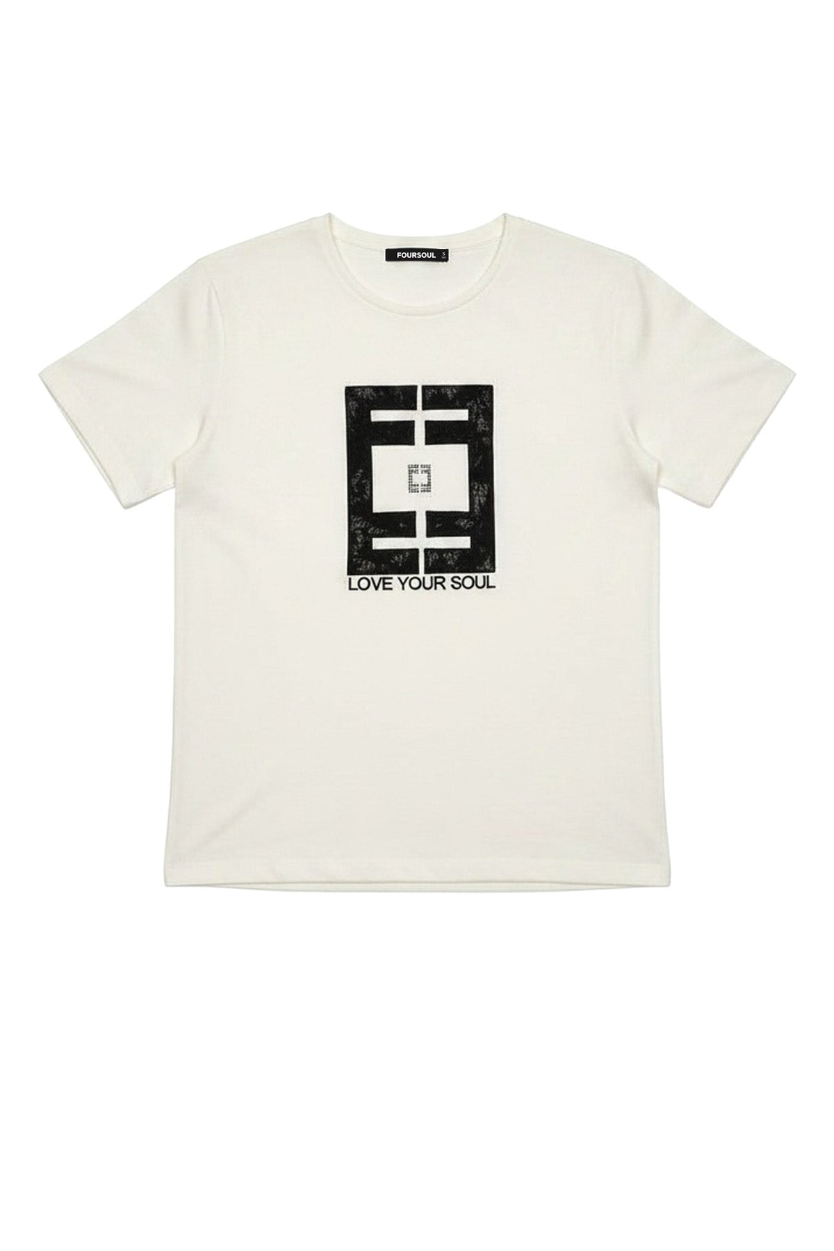 T-Shirt com Painel — Foursoul | Cru frente