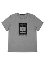 T-Shirt com Painel — Foursoul | Cinzento frente