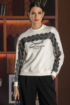 Sweat com Fita de Renda Foursoul | Cru