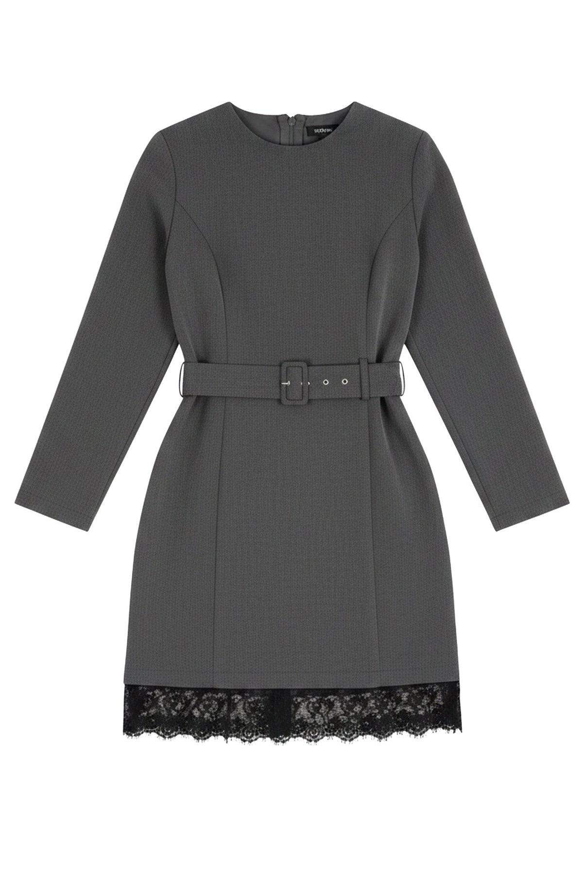 Vestido Curto com Renda — Foursoul | Cinzento frente