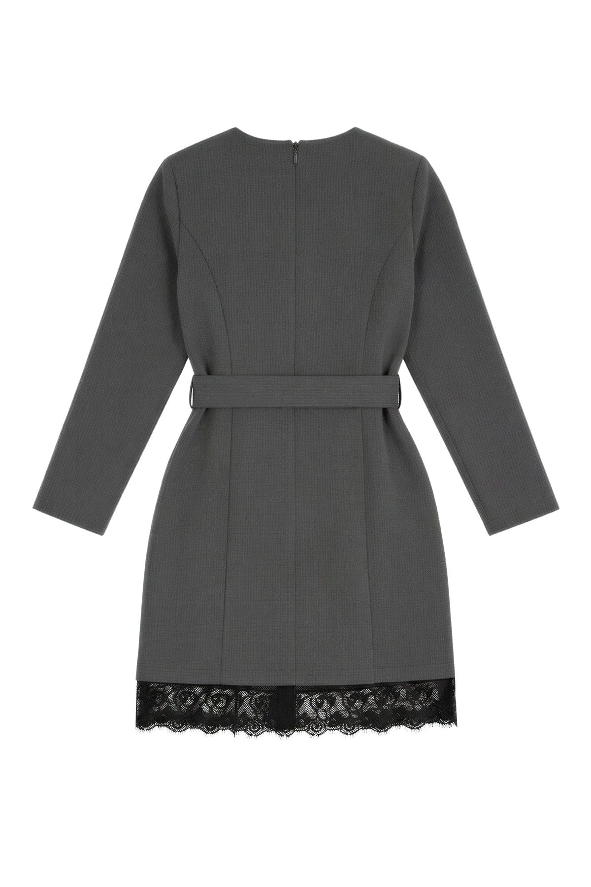 Vestido Curto com Renda — Foursoul | Cinzento costas