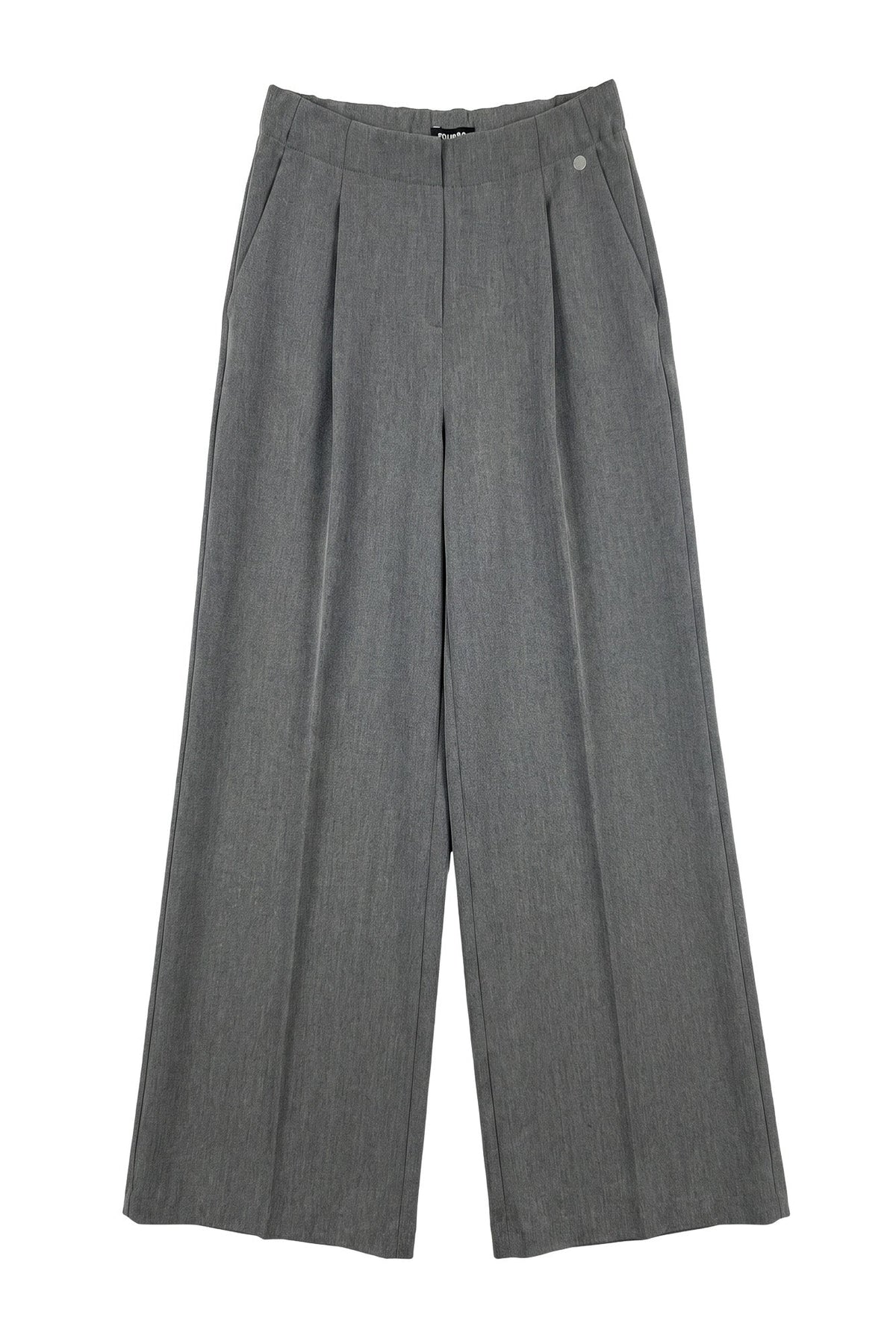 Calça Pantalona com Fecho Lateral Foursoul | Cinzento