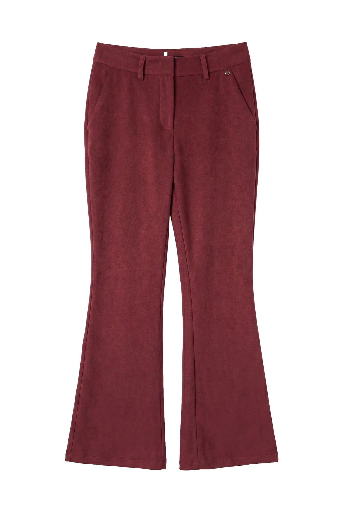 Calça de Sarja com Botões — Foursoul | Bordeaux frente