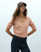 Camisola de Malha Decote V — Andam | Rosa