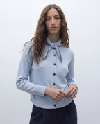 Cardigan Malha Fina — Andam | Azul