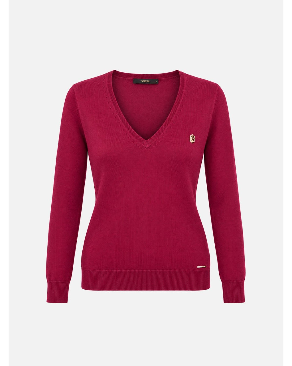 Camisola de Malha com Decote V — Scripta | Detalhe